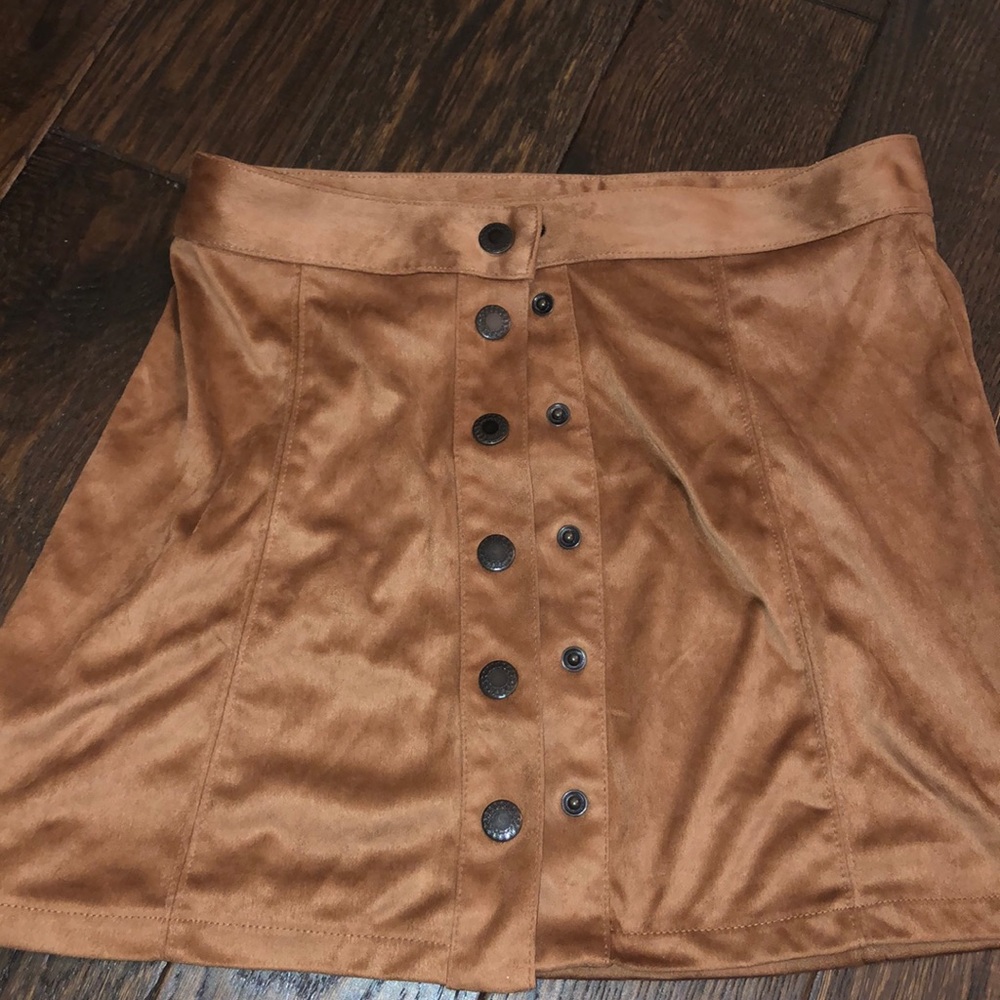 Suede mini skirt